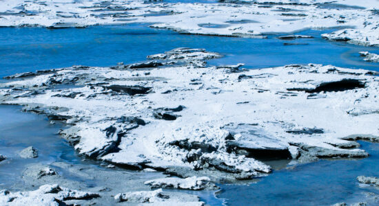 White borax and blue water