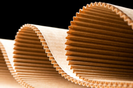 Corrugated cardboard close-up. Paper industry