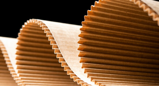 Corrugated cardboard close-up. Paper industry