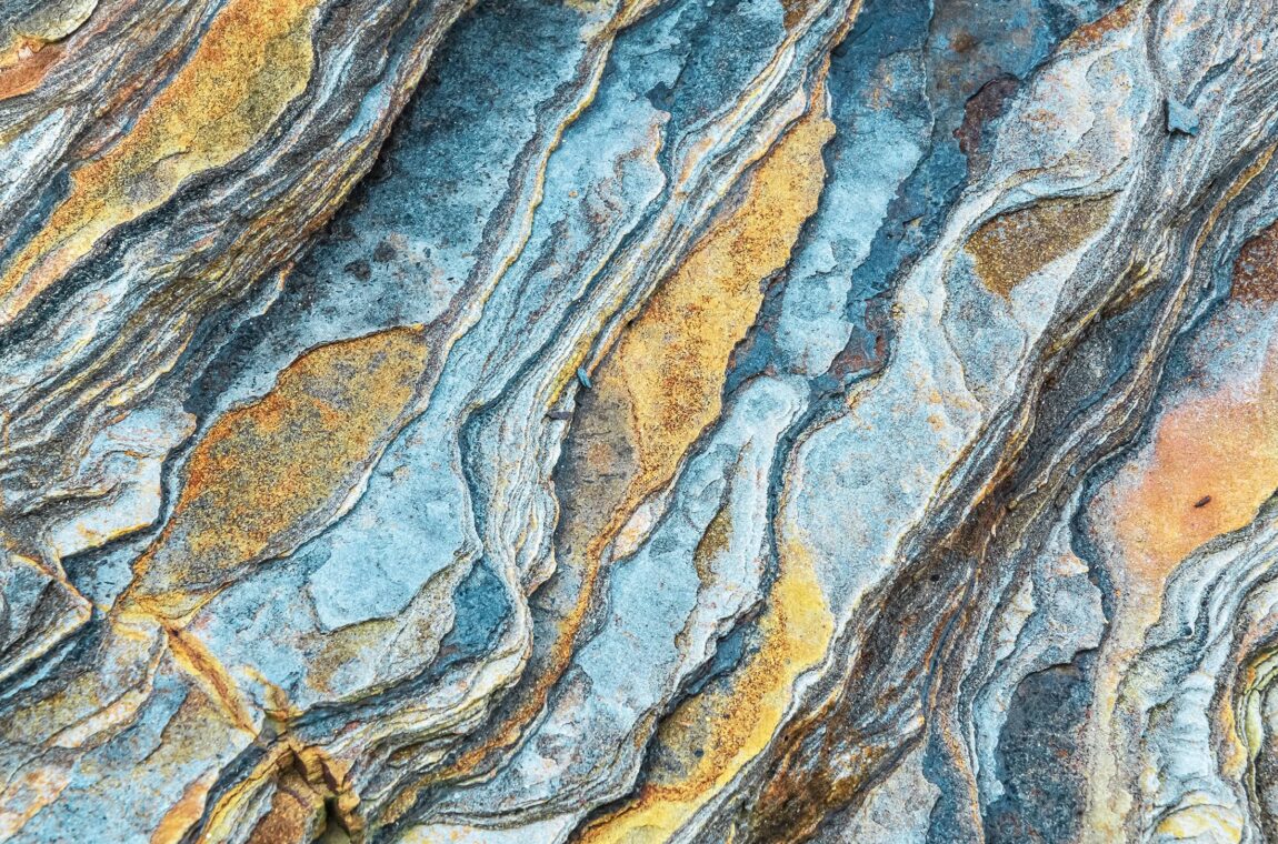Minerals and mining. Different colored rock layers